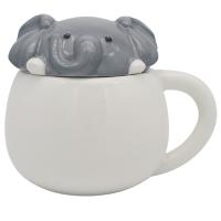  Animal Lid Mug Elephant White Mug 