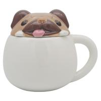  Animal Lid Mug Pug White Mug 