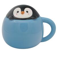  Animal Lid Mug Penguin Coloured Mug 