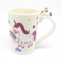  Lying Cartoon Unicorn on Handle Mug, Purple 