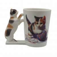  Realistic Cat Shaped Handle Mug - Realistic Ginger Cat Shaped Handle Mug 