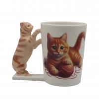  Realistic Tabby Cat Shaped Handle Mug 