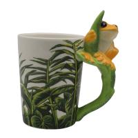  Yellow Tree Frog Shaped Handle Mug 