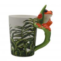  Rainforest Gifts - Orange Tree Frog Shaped Handle Mug 