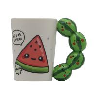  Ceramic Shaped Handle Mug Water Melon 
