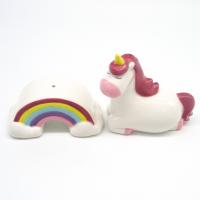  Lying Cartoon Unicorn and Rainbow S+P Set, Pink 
