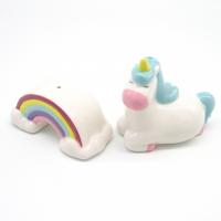  Lying Cartoon Unicorn and Rainbow S+P Set, Blue 