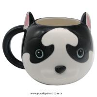  Cute Dog Head Mug Black and White 
