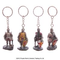  Medieval Knight Key Ring - 4 Assorted 