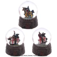  Knight on Horseback Waterball Snow Globe 3 Assorted 