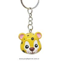  Cute Animal Head Keychain Leopard 
