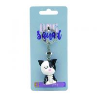  DOG KEYCHAIN H, black and white face 