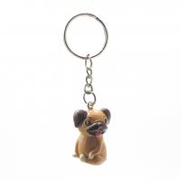  Mopps Keychain,  Design B, Sitting And Lifting Foot 