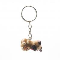  Mopps Keychain,  Pug In Back, w/Donut 