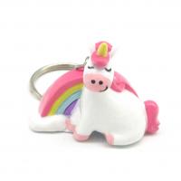  Unicorn Gifts - Sitting Cartoon Unicorn  Keychain, Pink 