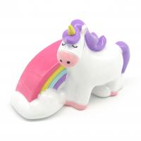 Standing Cartoon Unicorn Polyresin Figure, 8 cm, Purple 