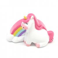  Sitting Cartoon Unicorn Polyresin Figure, 8 cm, Pink 