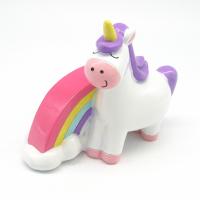  Standing Cartoon Unicorn Polyresin Figure,11 cm, Purple 