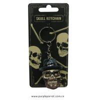  Skull Keychain Hipster Glasses and Trilby 