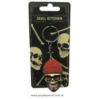  Skull Keychain Hipster Glasses and Cap 