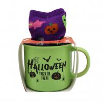  Halloween Green Mug & Sock 