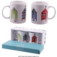  Bone China Double Mug Gift Set - Jan Pashley Beach Hut 