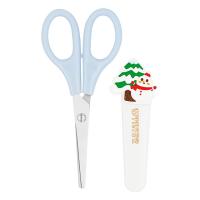 Saftey Scissors in Sheath with Charm Snowman Christmas Tree 