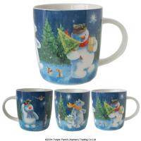  Bone China Christmas Mug Snowman Parade 
