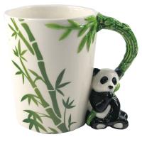  Shaped Handle Mug Panda Bamboo Decal 