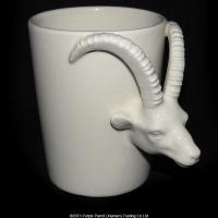  White Shaped Handle Mug Ibex 