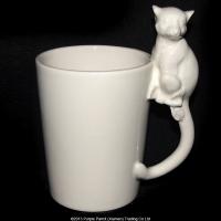  White Shaped Handle Mug Lemur 