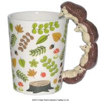  Shaped Handle Mug Hedgehog Woodland Decal 