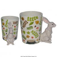  Woodland Animals Shaped Handle Mug Rabbit 