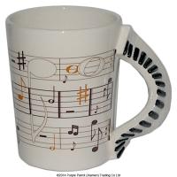  Music Gift Items - Musical Shaped Handle Mug Piano Keys 