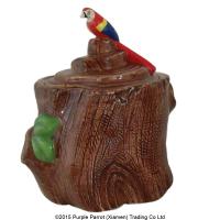  Ceramic Pot with Lid and Spoon Macaw 
