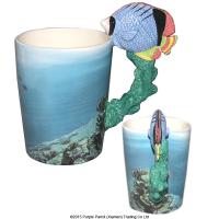  Butterfly Fish Shaped Handle Mug Blue 