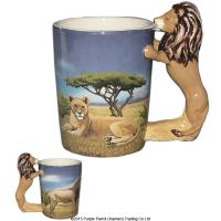  African Shaped Handle Mug Lion 