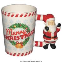  Shaped Handle Mug Santa Christmas Decal 