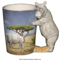  African Shaped Handle Mug Rhino 