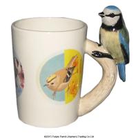  Shaped Handle Mug Blue Tit with Garden Bird Decal 
