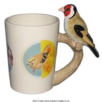  Shaped Handle Mug Goldfinch with Garden Bird Decal 