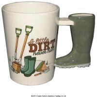  Garden Tool Shaped Handle Mug with A Little Dirt Decal Boots 