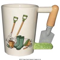  Garden Tool Shaped Handle Mug with A Little Dirt Decal Trowel 