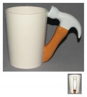  Hammer Shaped Handle Mug - Caution Builder Decal 