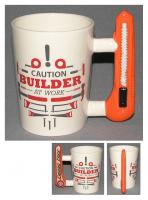  Safety Knife Shaped Handle Mug - Caution Builder Decal 
