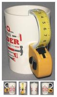  Tape Measure Shaped Handle Mug - Caution Builder Decal 