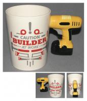  Electric Drill Shaped Handle Mug - Caution Builder Decal 