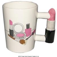  Beauty Shaped Handle Mug with Decal Lipstick 