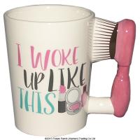  Beauty Shaped Handle Mug with - I woke up like this - Decal Hair 