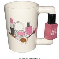  Beauty Shaped Handle Mug with Decal Nail Varnish 
